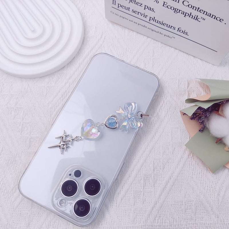 cioatu 1-4PCS Cute Phone Charms Aesthetic Y2K Cell Phone Charms Strap Strawberry Butterfly Star PhoneCharm Y2K Accessories for Bag Keychain Airpods Camera Pendants Decor - Image 4